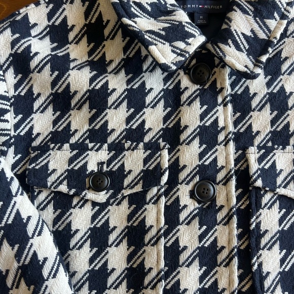Tommy Hilfiger Navy and White Houndstooth Coat - Picture 5 of 7
